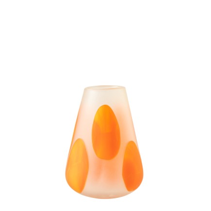 Photophore ou vase en verre orange 21x21x28.5 cm