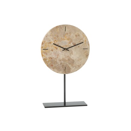 Relógio de pé em mármore bege 20x10x44 cm