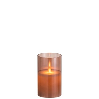 Lampada a LED in vetro marrone 8x8x13 cm