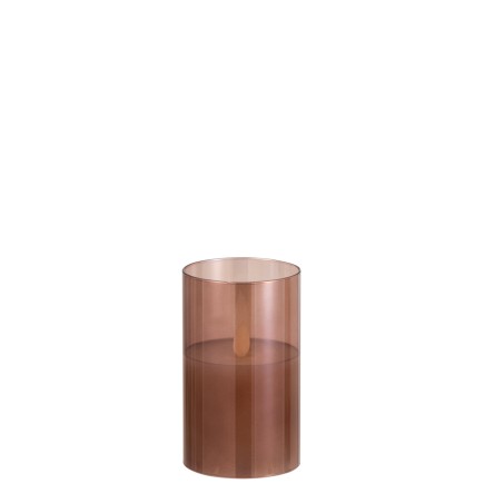 Lampada a LED in vetro marrone 8x8x13 cm