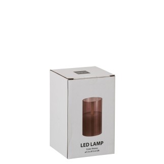 Lampada a LED in vetro marrone 8x8x13 cm