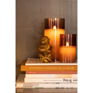 Lampada a LED in vetro marrone 8x8x13 cm