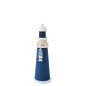 Farol decorativo em madeira e corda azul 10x10x32 cm Farol decorativo em madeira e corda azul 10x10x32 cm