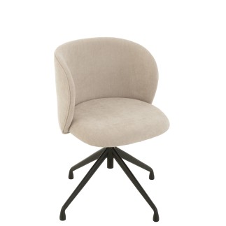 Chaise réglable en velours beige 56x48x48cm