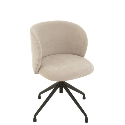 Sedia regolabile in velluto beige 56x48x48cm