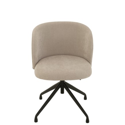 Sedia regolabile in velluto beige 56x48x48cm