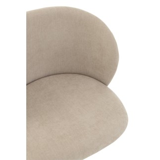 Sedia regolabile in velluto beige 56x48x48cm