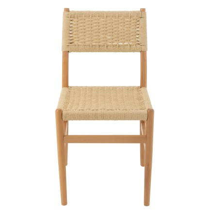 Poltrona tipo lap em faia e corda natural 50x46x87 cm