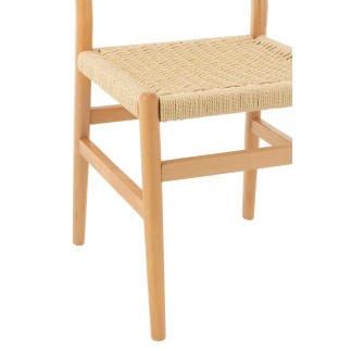 Fauteuil lap en hêtre et corde naturel 50x46x87 cm