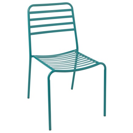 Silla de jardín de metal azul 50 x 56 x 81 cm