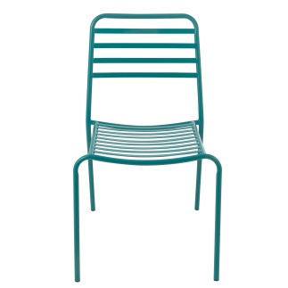 Chaise de jardin en métal bleu 50x56x81 cm
