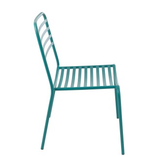 Chaise de jardin en métal bleu 50x56x81 cm
