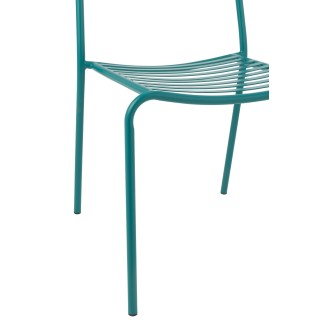 Chaise de jardin en métal bleu 50x56x81 cm