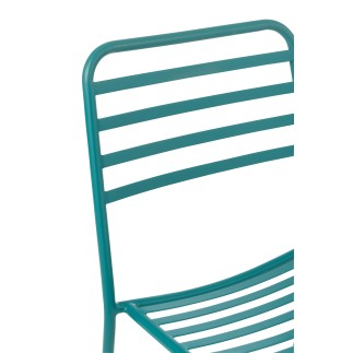 Silla de jardín de metal azul 50 x 56 x 81 cm