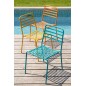Silla de jardín de metal azul 50 x 56 x 81 cm