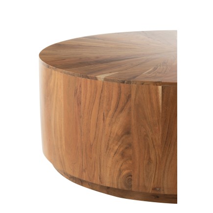 Table basse ronde en bois d'acacia 90x90x35 cm