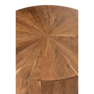 Table basse ronde en bois d'acacia 90x90x35 cm