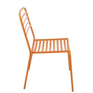 Cadeira de jardim em metal laranja 50x56x81 cm