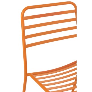Cadeira de jardim em metal laranja 50x56x81 cm