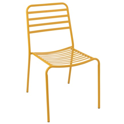 Chaise de jardin en métal jaune 50x56x81 cm