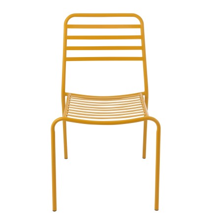 Chaise de jardin en métal jaune 50x56x81 cm