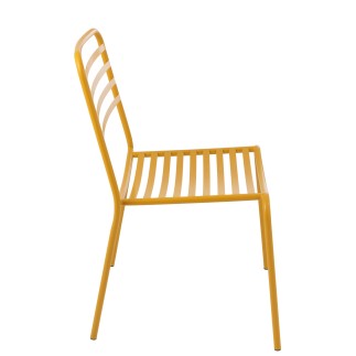 Silla de jardín de metal amarillo 50 x 56 x 81 cm