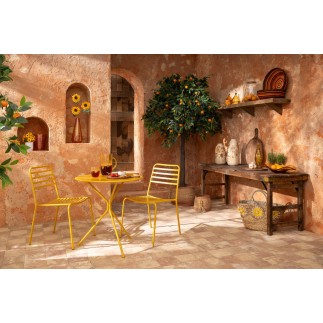 Chaise de jardin en métal jaune 50x56x81 cm