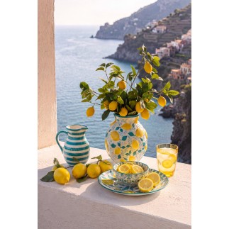 Carafe en céramique bleu mer 20x20x26 cm