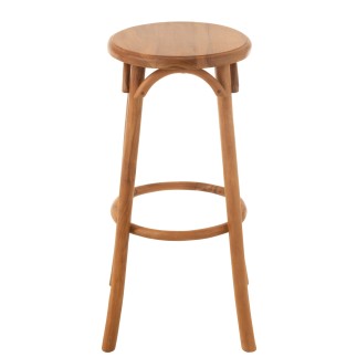 Tabouret de bar en bois de teck beige 35x35x75 cm