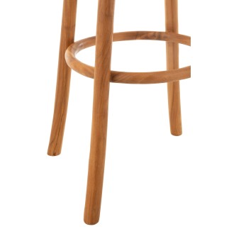Banco de bar em madeira de teca bege 35x35x75 cm
