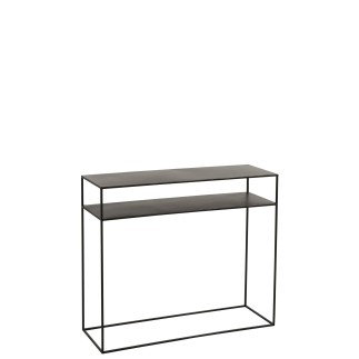 Console rectangulaire en métal noir 105x35x85 cm