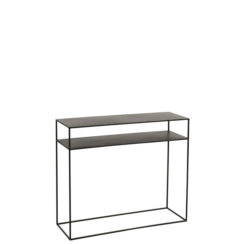 Console rectangulaire en métal noir 105x35x85 cm Console rectangulaire en métal noir 105x35x85 cm