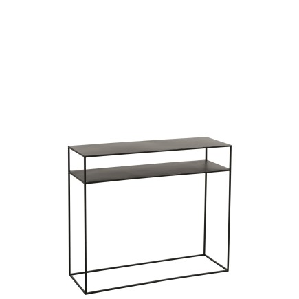 Console rectangulaire en métal noir 105x35x85 cm