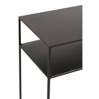 Console rectangulaire en métal noir 105x35x85 cm