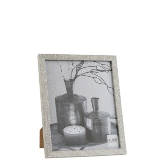Cadre photo 22x27 cm pailleté en bois et argent pour photo 20x25