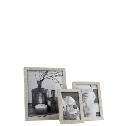 Cadre photo 22x27 cm pailleté en bois et argent pour photo 20x25