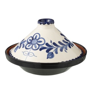 Plat à tajine en céramique bleu foncé 20x20x28 cm