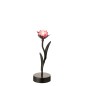 Lampe de table LED fleur rose en métal noir 12.6x9.5x26.6 cm Lampe de table LED fleur rose en métal noir 12.6x9.5x26.6 cm