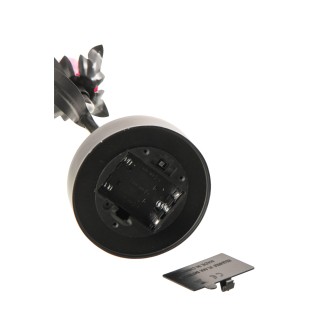 Lampe de table LED fleur rose en métal noir 12.6x9.5x26.6 cm