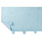 Plaid avec pompon en polyester bleu ciel 170x130cm