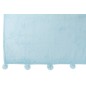 Plaid avec pompon en polyester bleu ciel 170x130cm