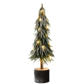 Sapin de Noël artificiel à led en plastique vert 13x13x60 cm