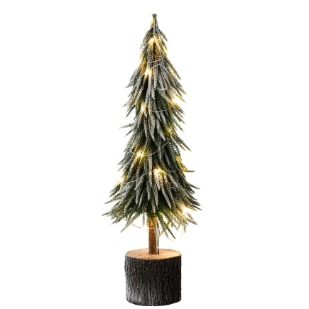 Sapin de Noël artificiel à led en plastique vert 13x13x60 cm