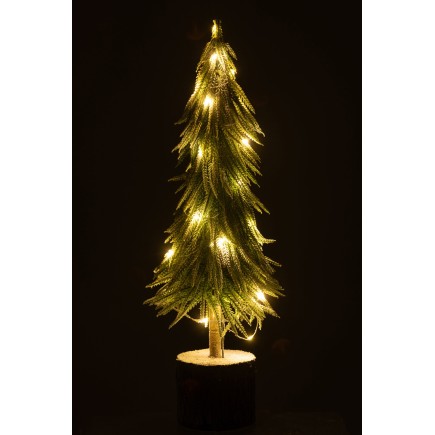 Sapin de Noël artificiel à led en plastique vert 13x13x60 cm