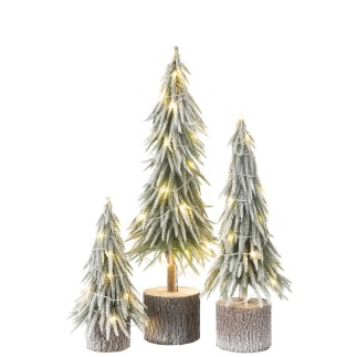 Sapin de Noël artificiel à led en plastique vert 13x13x60 cm