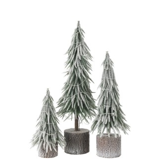 Árbol de Navidad artificial de plástico verde 13x13x60 cm