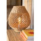 Lampe en métal et herbes beige 31x31x35.5 cm Lampe en métal et herbes beige 31x31x35.5 cm