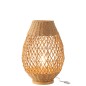 Lampada da tavolo in metallo e legno beige 38x38x54.5 cm
