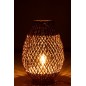 Lampada da tavolo in metallo e legno beige 38x38x54.5 cm