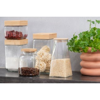 Pot en verre transparent 11x11x11 cm